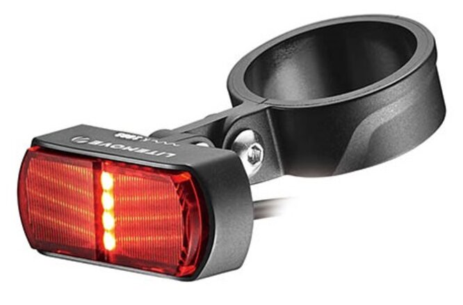 Litemove feu arrière LED compact pour vélo électrique montage tige de selle 30.9-31.6mm IP56 homologué sécurité route