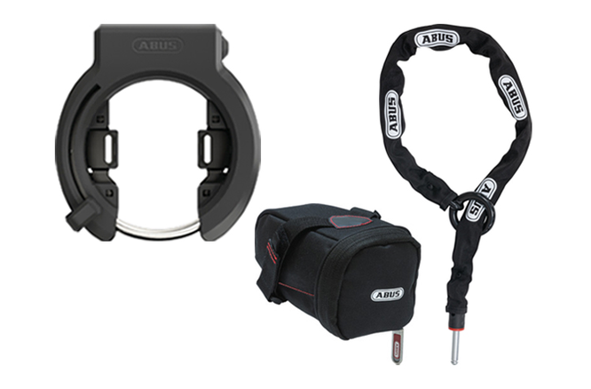 Abus Granit XPlus 6950M NR Rahmenschloss ohne Halterung & Kette 6KS/100 mit Satteltasche ST5950 schwarz