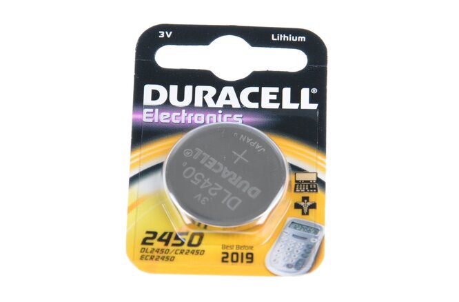 Duracell CR2450 3V Lithium battery flat blister of 1
