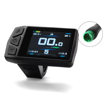 Écran LCD couleur TFT pour vélo électrique compatible contrôleurs KT avec affichage vitesse, batterie et assistance