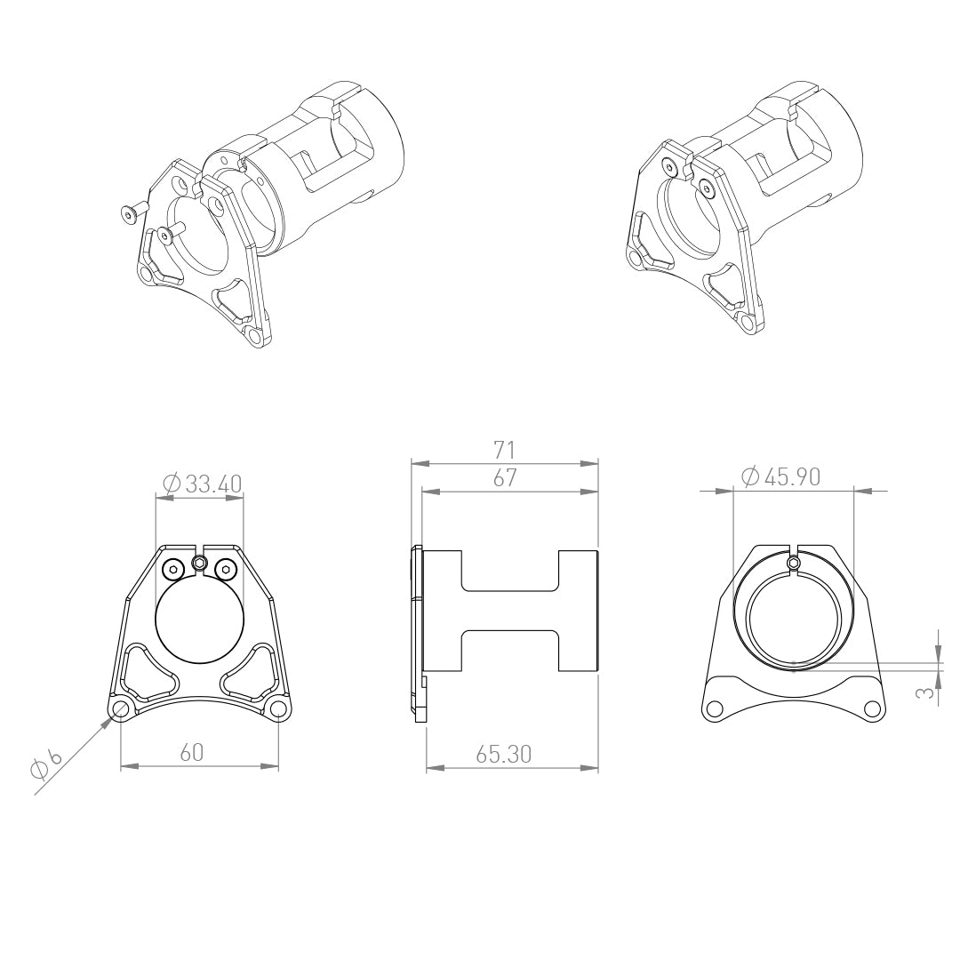 Adaptateur PF-30 pour moteur Bafang BBS01/02/HD